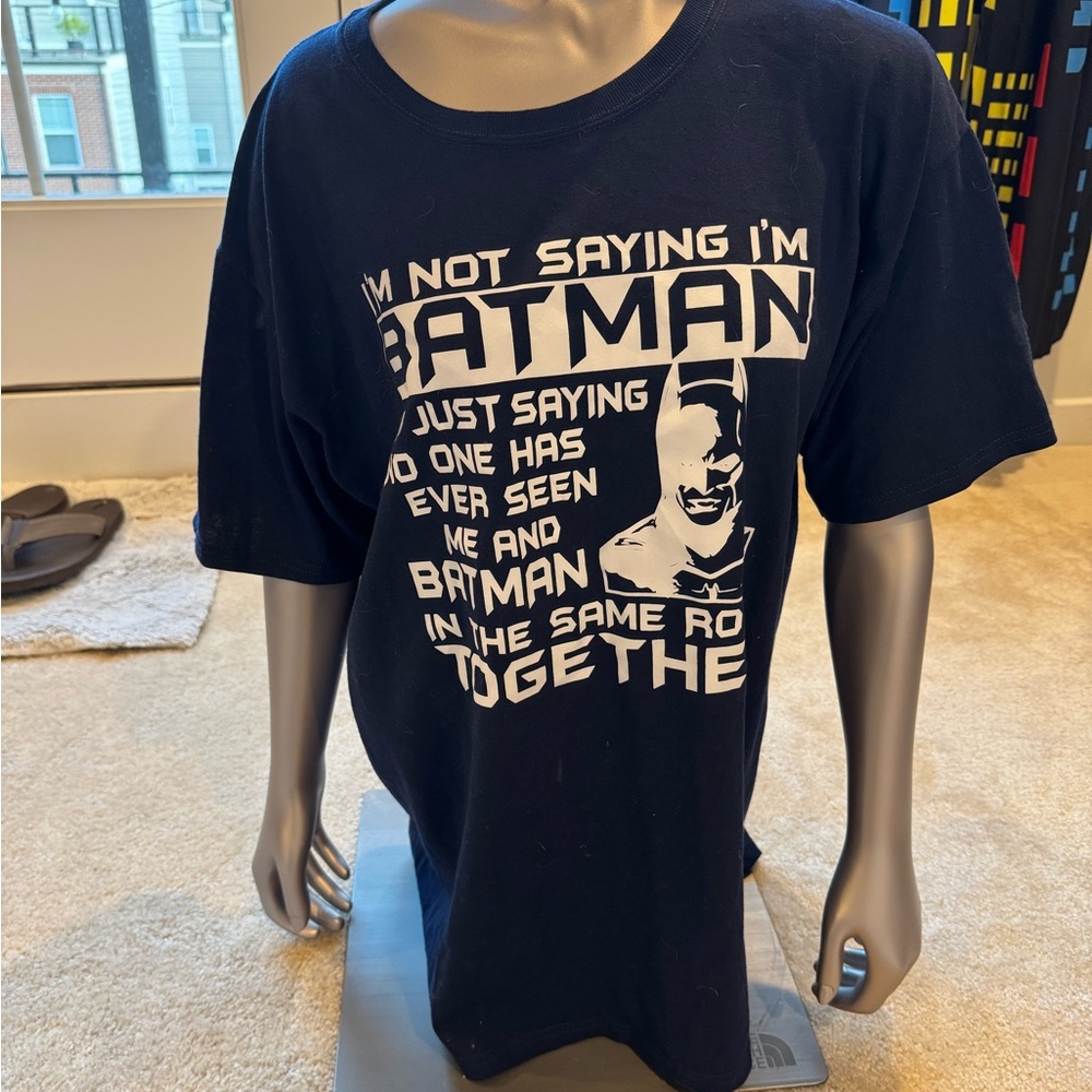 I'm Batman Novelty Funny T Shirt Mens Large Blue Short Sleeve Crewneck Cotton